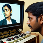 ** A person listening attentively, with open ears and a focused expression. The background includes elements representing various sources of spoken Bengali: a radio, a movie screen, a person talking. The overall mood is peaceful and conducive to learning.

**