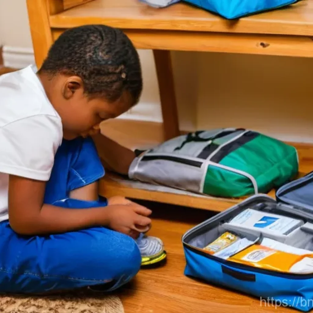 벵골어 긴급 상황 대처 - **Emergency Go-Bag Preparation with a Family:**
"A diverse family, consisting of a mother, fathe...