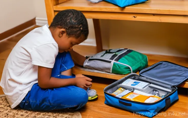 벵골어 긴급 상황 대처 - **Emergency Go-Bag Preparation with a Family:**
"A diverse family, consisting of a mother, fathe...