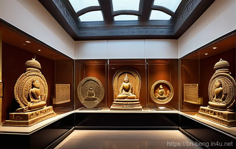 벵골어 국립 박물관 - **Ancient Bengali Archaeological Treasures in a Museum Gallery**
A highly detailed, realistic im...
