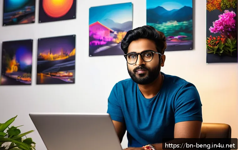 벵골어 SNS 인플루언서 - A creative Bengali social media influencer working at a cozy home studio, surrounded by modern camer...