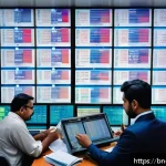 Home 23 벵골어 경제 용어 - A vibrant and detailed financial market scene showing a diverse group of Bengali investors in tradit...